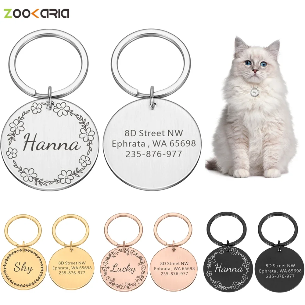 

Personalized Dog Cat Pet ID Tags Engraved Cat Puppy Pet ID Name Number Address Collar For kitten Dog Tag Pendant Pet Accessories