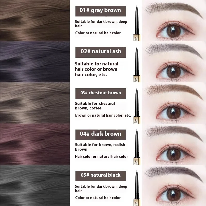 5-цветный двусторонний карандаш для бровей водостойкий макияж долговечный не