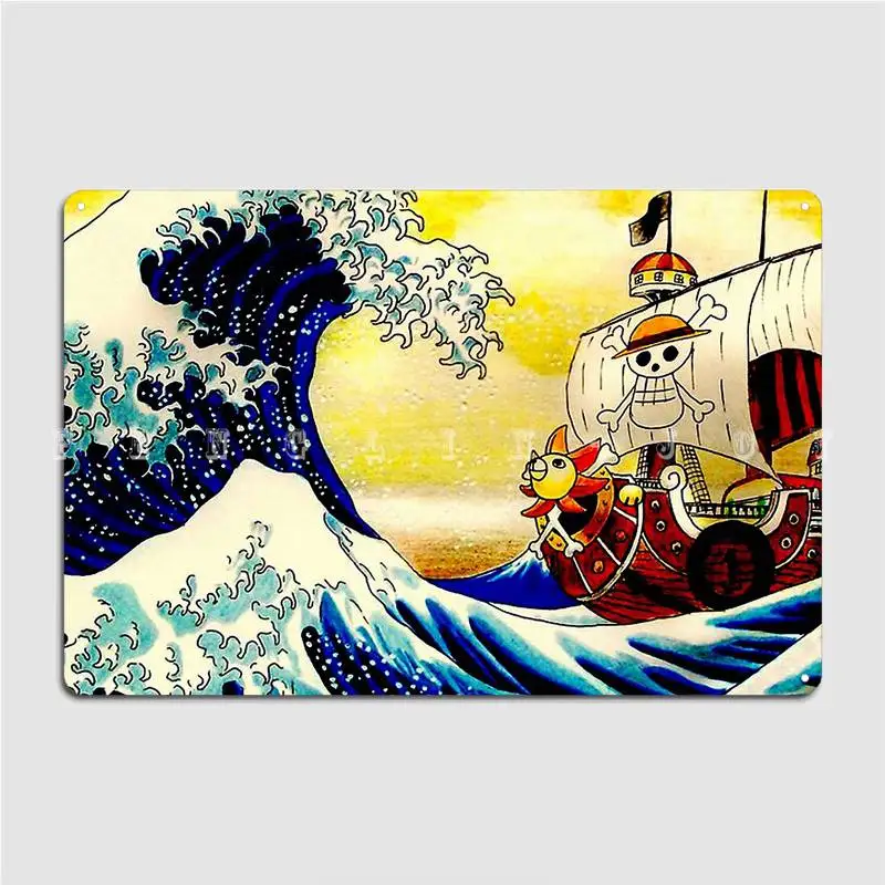 The Great Wave Off Цельный металлический знак настенная роспись фотообои создание стен