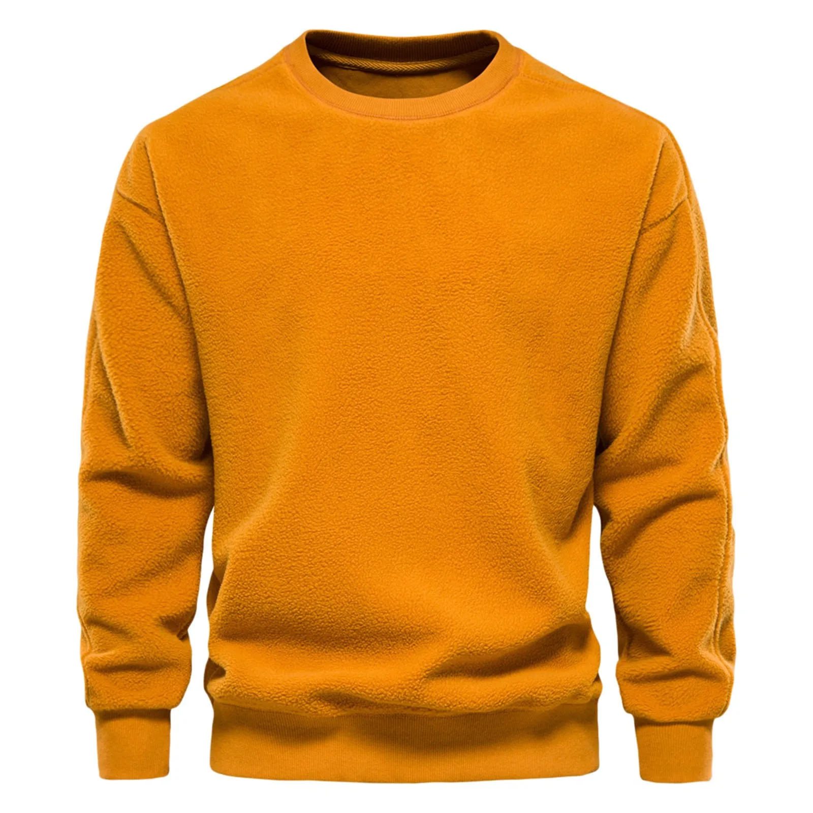 

Mens Sweatshirt Autumn And Winter Loose Fashion Casual Solid Color Thin Fleece Top Bottoming Pullover Harajuku Vintage Tops 4