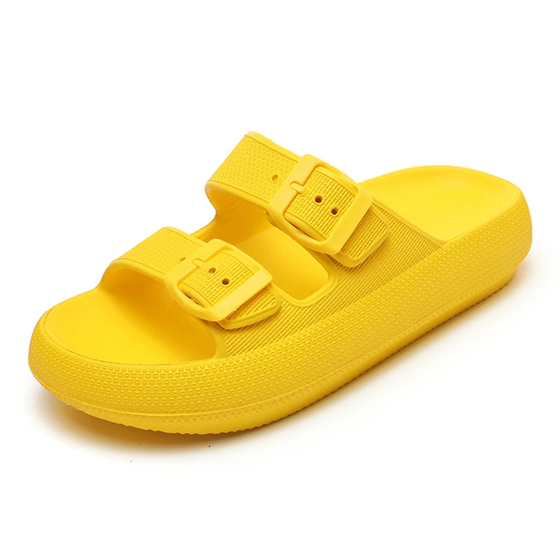 

Summer EVA Slippers Women Cloud Thick Platform Outdoor Soft Beach Sandals Women Slides 2023 Korean Trend Design Yellow Pink