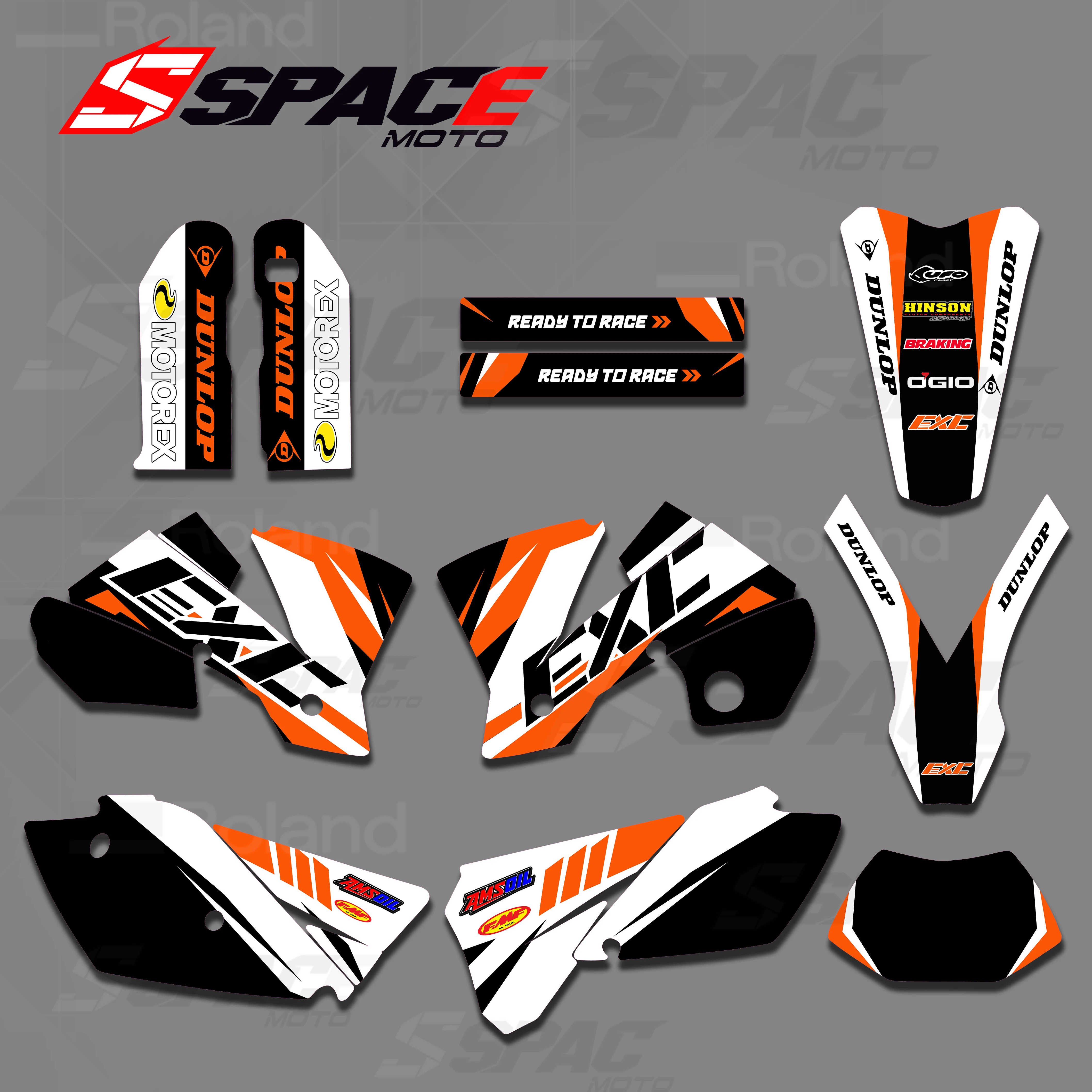 SPACE New team graphics background sticker decal for ktm exc 125 200 250 300 400 450 525 2004 motorcycle decoration accessorie
