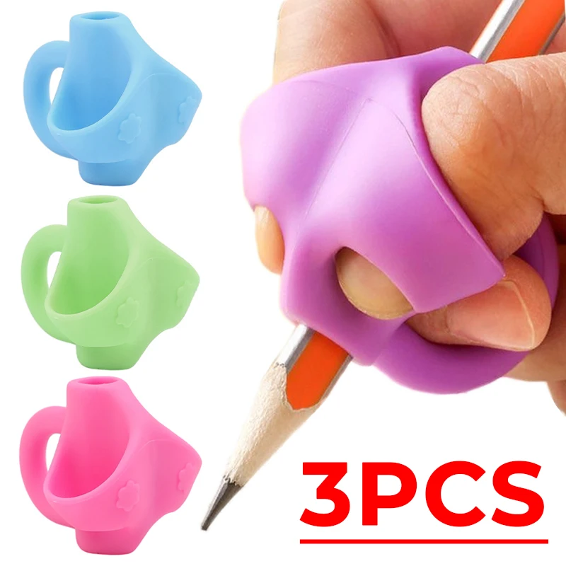 Three-Finger Children Pencil Pen Holder Learning Practise Silicone Student Posture Correct Learning Writing Tool Correct Device Three-Finger Children Pencil Pen Holder Learning Practise Silicone Student Posture Correct Learning Writing Tool Correct Device