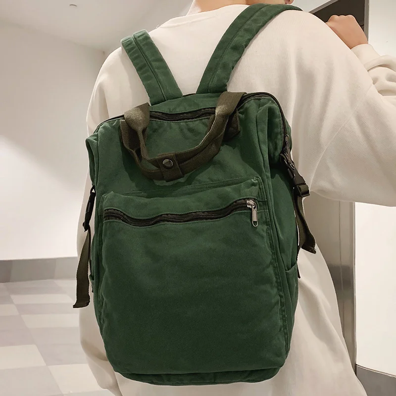 

Классный холщовый рюкзак для женщин и мужчин, Винтажный Зеленый ранец для колледжа, дорожная трендовая ретро сумка для книг для девушек и мальчиков, школьный портфель для ноутбука