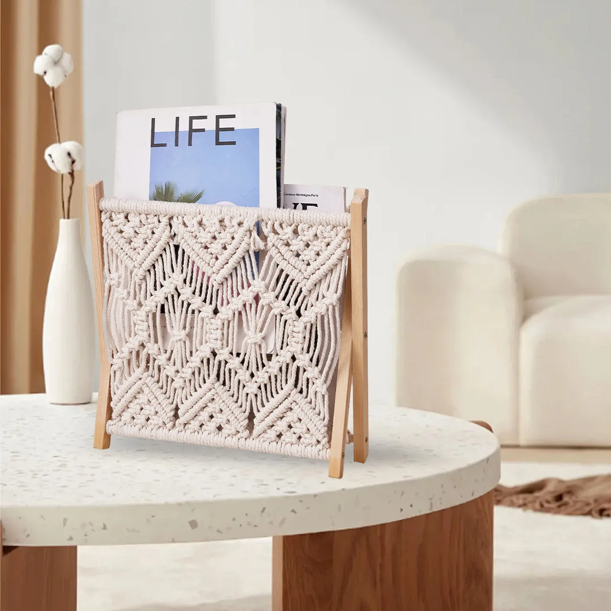 Богемная плетеная корзина для хранения высококлассные полки горшков с ручной