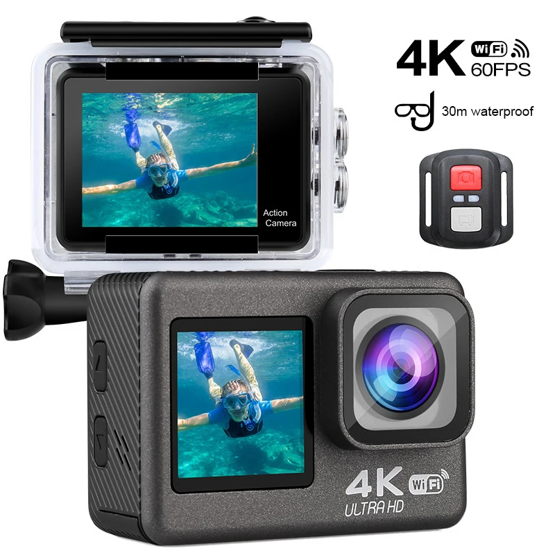 Экшн-камера 4K FHD 60 кадров/с 24 МП 2022 дюйма ЖК-экран |