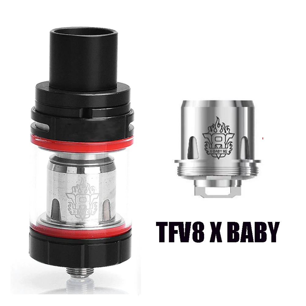 

TFV8 X Baby Beast Tank X-Baby Replacement Atomizer with M2 0.25ohm Coils 810 Drip Tips 510 Thread Stick x8 Mag Kit Vape Mod