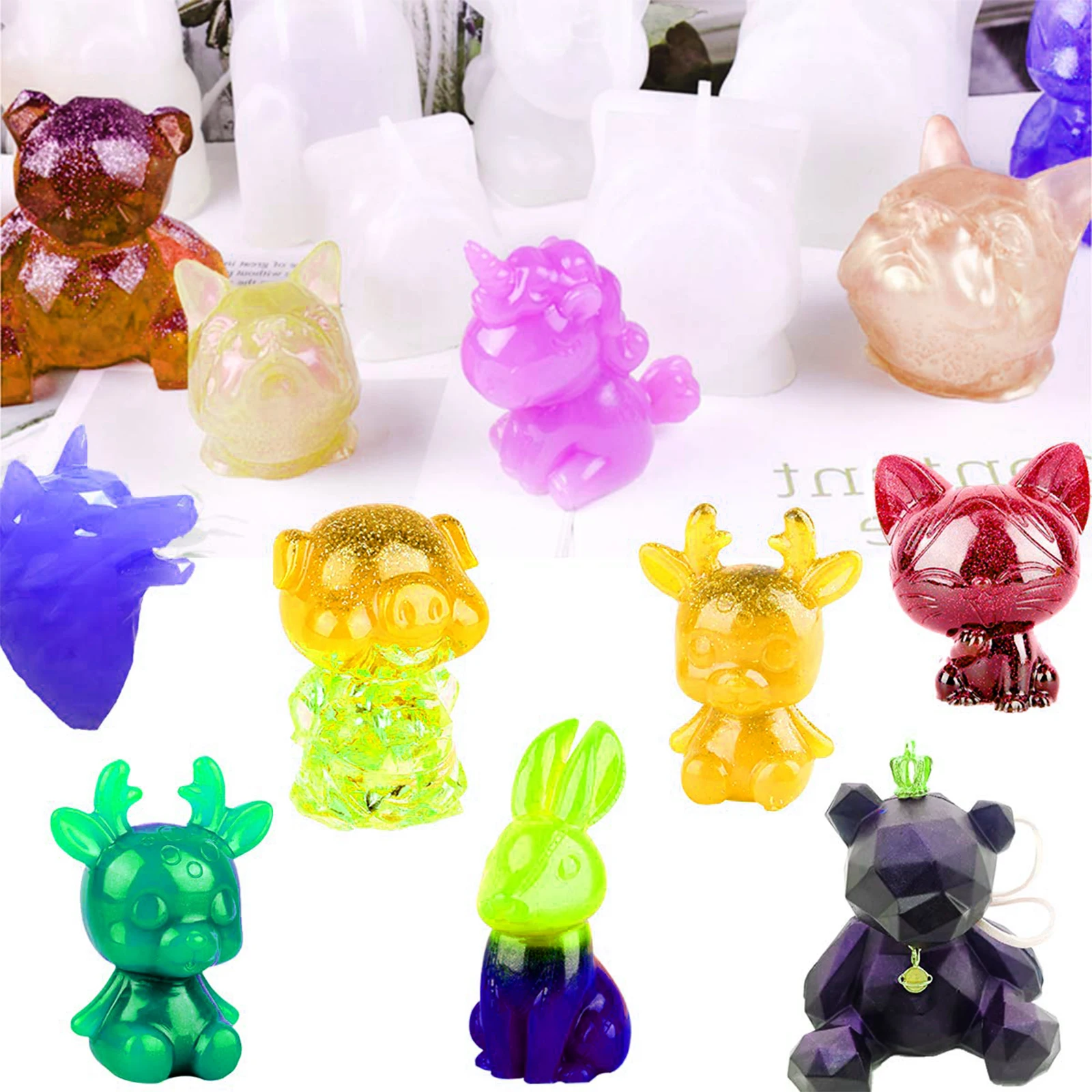 Женская силиконовая форма геометрический медведь кролик мультяшное животное