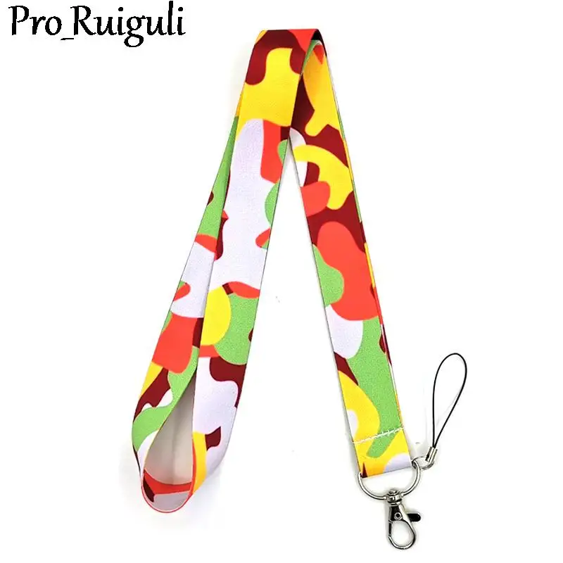 

Color camouflage Neck Strap Lanyard keychain Mobile Phone Strap ID Badge Holder Rope Key Chain Keyrings cosplay Accessories