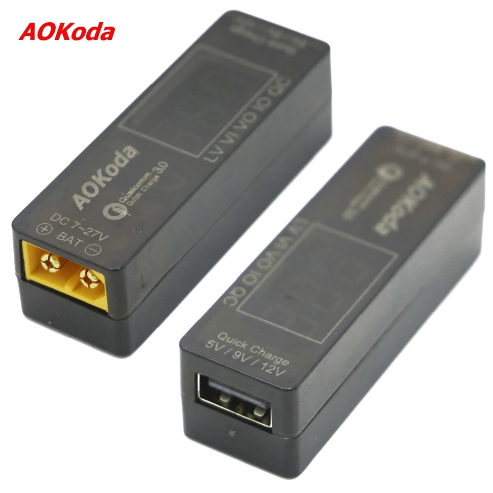 AOKoda QC3.0 Быстрая зарядка Липо-аккумулятора xt60 в USB Конвертер питания адаптер для смартфона планшета ПК телефона DIY часть.