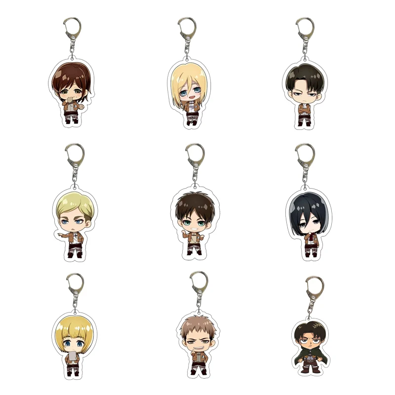 

Anime Attack On Titan Keychain Acrylic Cartoon Figure Soldier Eren Yeager Armin Arlert Keychains Jewelry Teens Bagpack Pendant