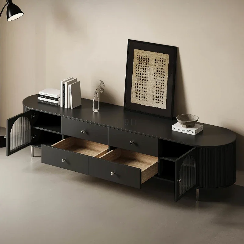 *Черный дисплей современные подставки для телевизора шкаф из массива дерева