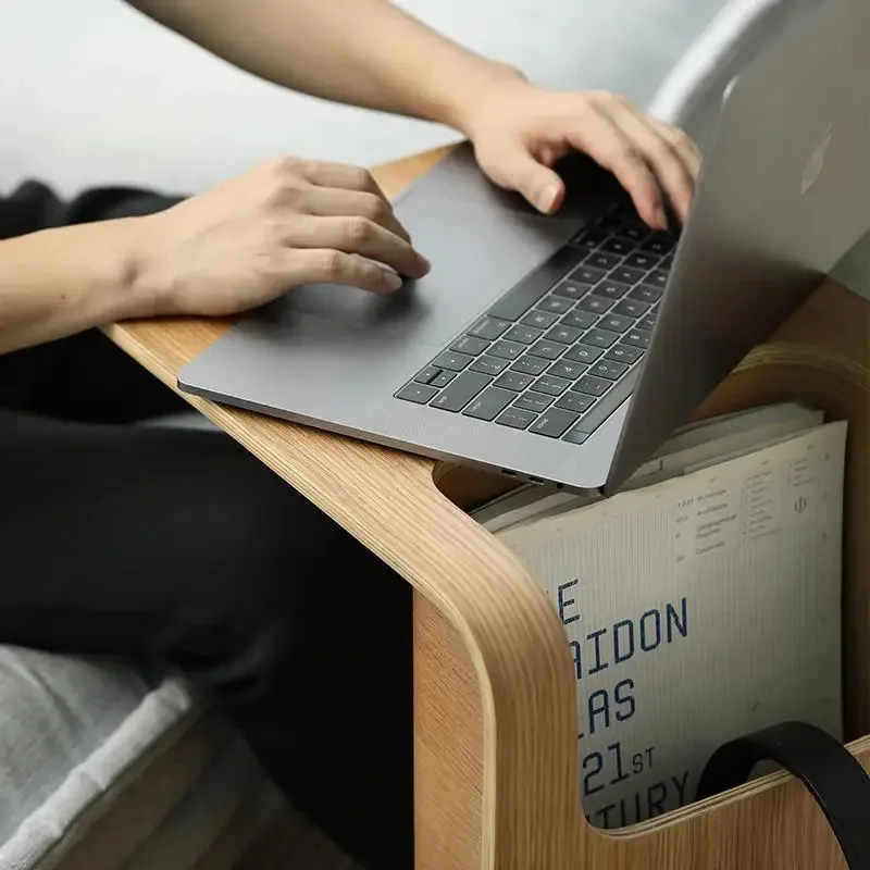 Современный натуральный журнальный столик из фанеры боковой бентового дерева