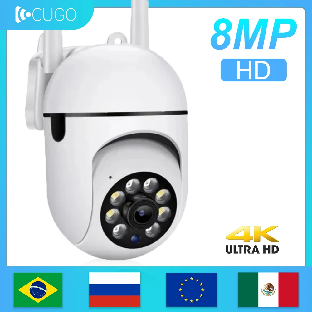 8MP 5G WiFi Camera PTZ Surveillance CCTV NVR IR Full Color Night Vision Security Protection Home Motion 256GB Outdoor Monitor