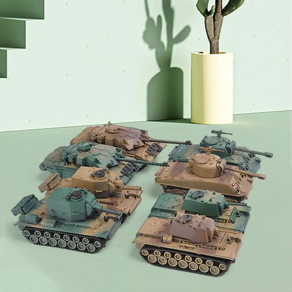 

8Pcs 4D 1:72 Assemble Tank Kits Collections Puzzle for Desktop Kids Gifts