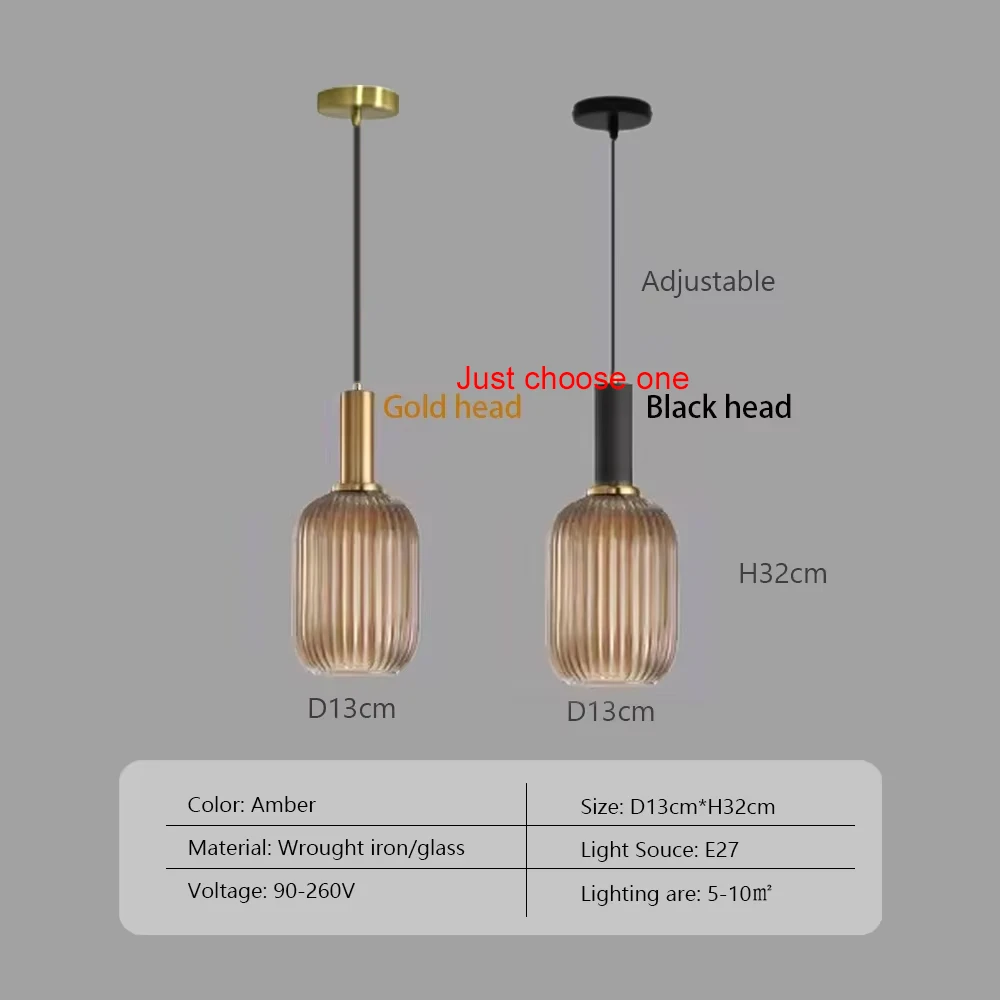 Подвесные светильники DARHYN, стеклянные, E27