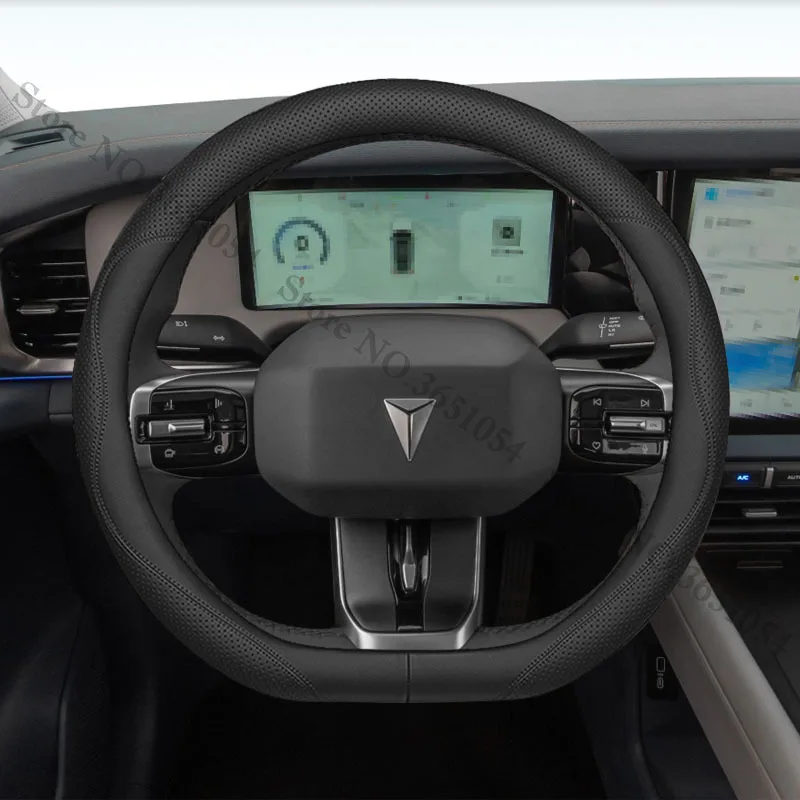 Фото Оплетка-чехол на руль для Changan Deepal G318 2024 2025 2026 2027, плетеная оплетка D-образного типа, защита руля, автостайлинг №1