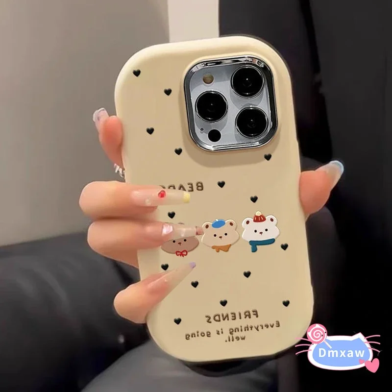 Для OPPO Reno 12 Pro 8T 5G 7 7Z 8Z 8 Lite 6 5 A79 A9 A5 2020 A57 A77 Чехол для телефона Lovely Hat Bear Soft Cover