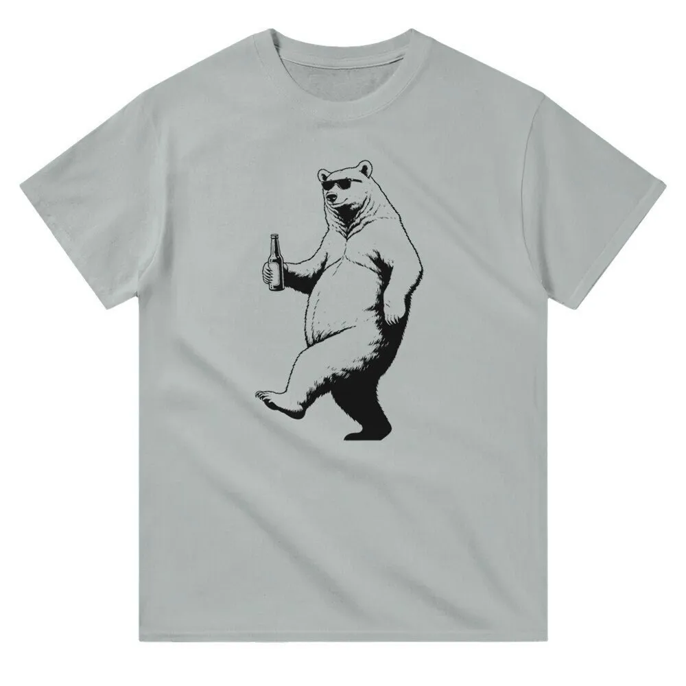 Hoppy Bear пивная футболка для влюбленных S него забавное животное крутая ее