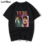 Футболка мужская оверсайз с круглым вырезом и коротким рукавом, с принтом