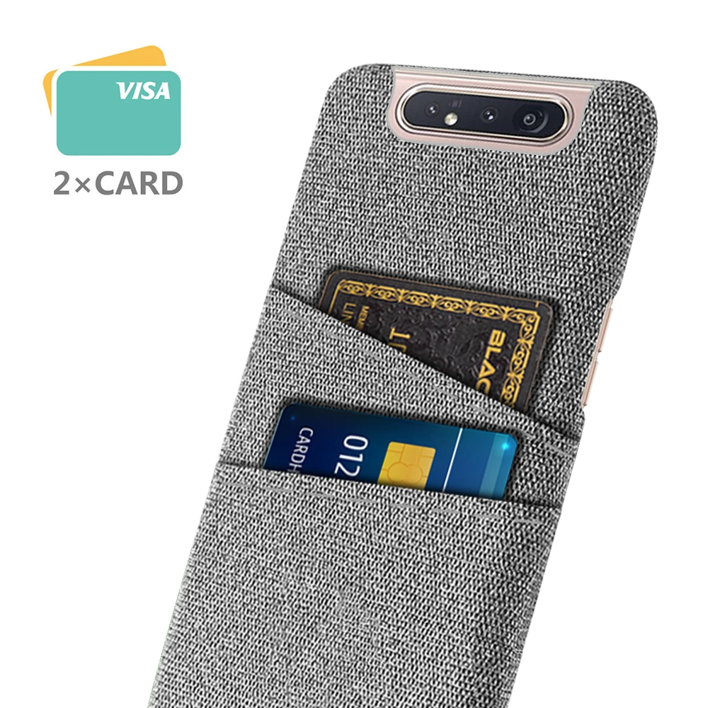 

For Samsung Galaxy A80 Case Dual Card Fabric Cloth Luxury Business Cover For Samsung Galaxy A80 A 80 SM-A805F/DS Coque Funda