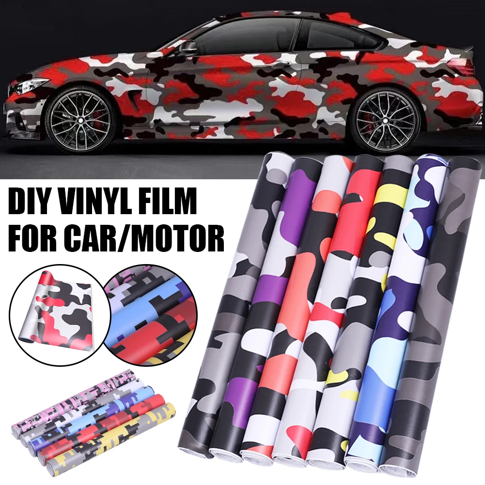 

152x30cm Universal Car Vinyl Film Camouflage Digital Patterns PVC Vinyl Wrap Film Waterproof for Auto Motorcycle Accessories
