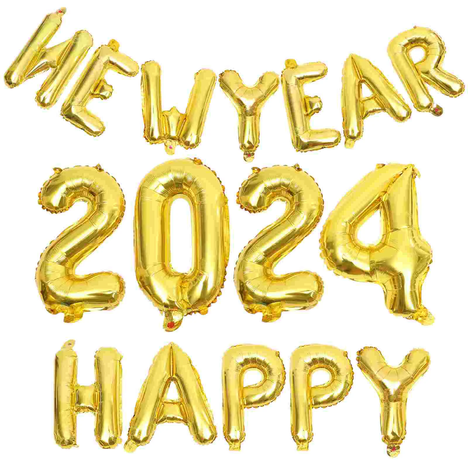 

1 set of Decorative 2024 Foil Balloons New Year Balloons Party Layout Balloons New Year Party Decors