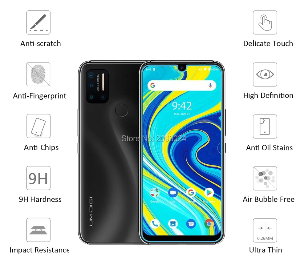 10pcs 9h tempered case for umidigi a7 a7 pro 6 3 inch protective screen protector for umidigi a7 pro case film protector free global shipping