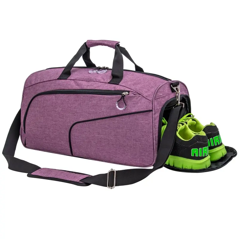 Sports Gym Bag with Shoes Compartment for Men Women Purple