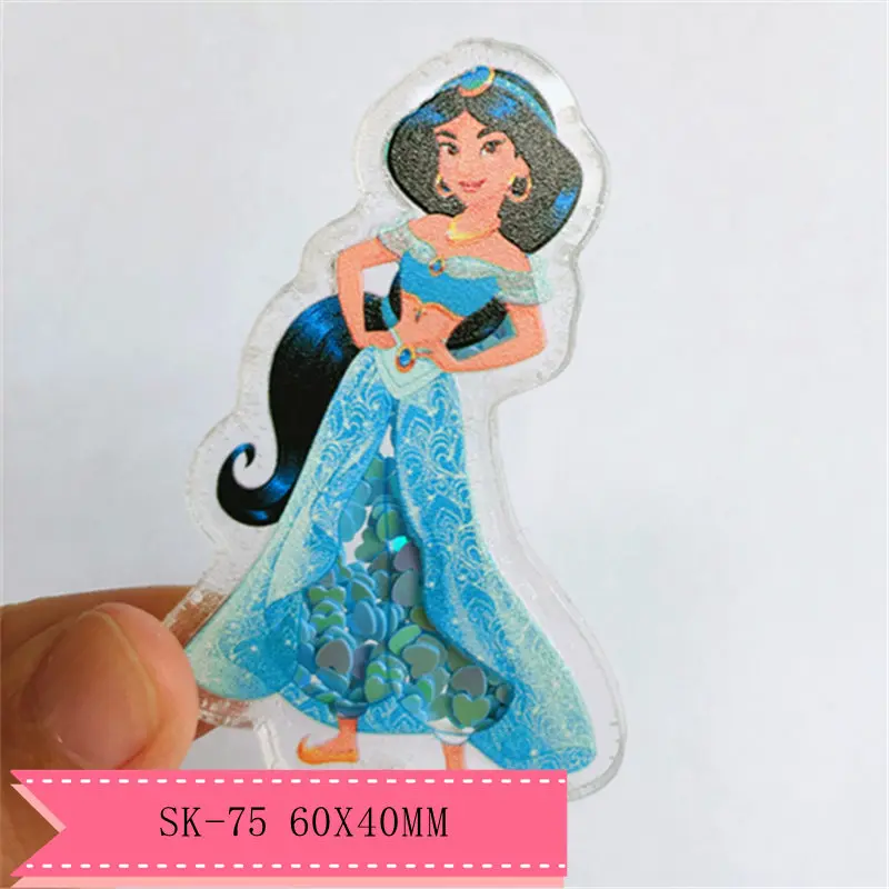 

1pcs cartoon princess Quicksand Acrylic Sequins custom Shaker Resins DIY bow center SK-75