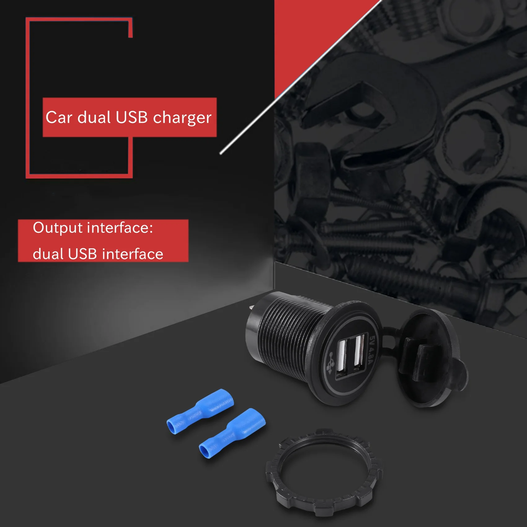 Зарядное устройство с двумя Usb-портами 5 В 4 8 а для автомобиля 12 24