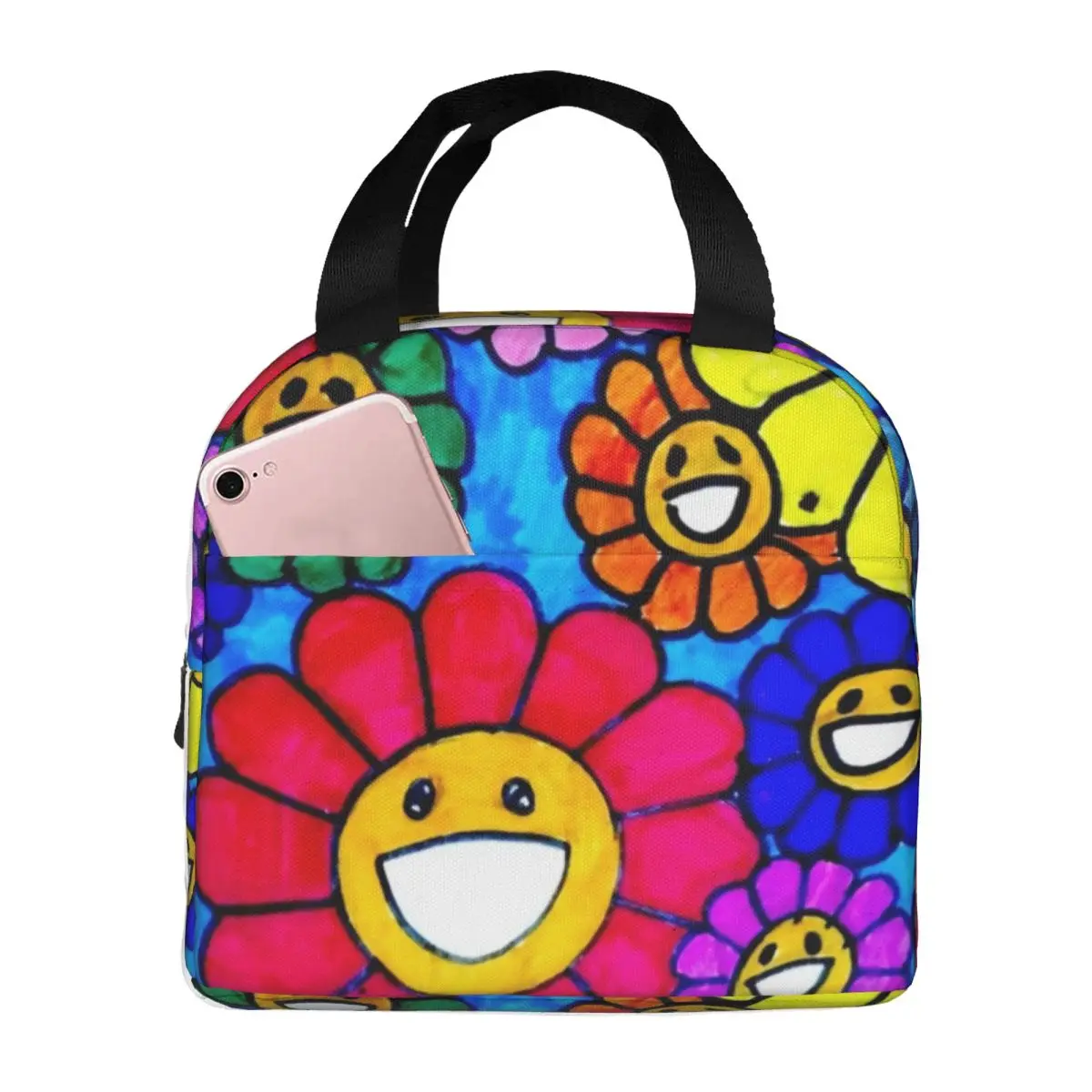 

Термоизолированная сумка для ланча Smile Is Life, изолированная сумка для еды, контейнер для еды, Портативный Ланч-бокс, сумка для пляжа и учеников