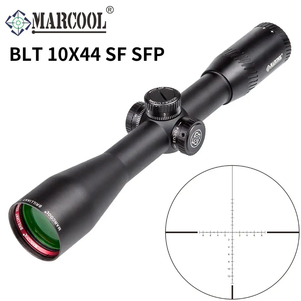 

Винтовочный прицел Marcool BLT 10X44 SF HD, прицел с первым фокусным расстоянием, тактическая пневматическая винтовка для страйкбола, оптический Коллиматорный прицел для охоты