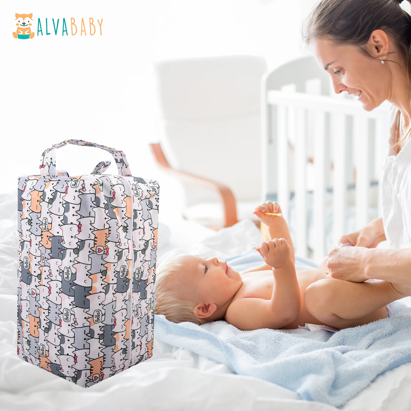Сумка для подгузников ALVABABY с двухслойной тканью из ТПУ