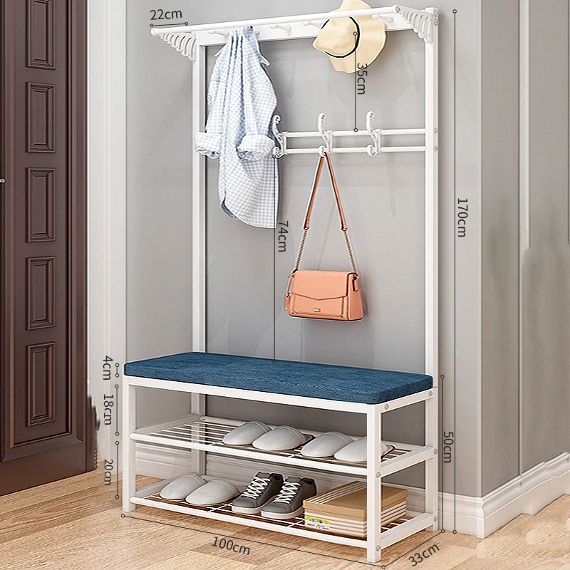 

Minimalist Metal Hat Clothing Rack Shoe Shelves Entrance Hall Furniture Coat Rack Storage Hallway Cabideiro Bedroom Wardrobes