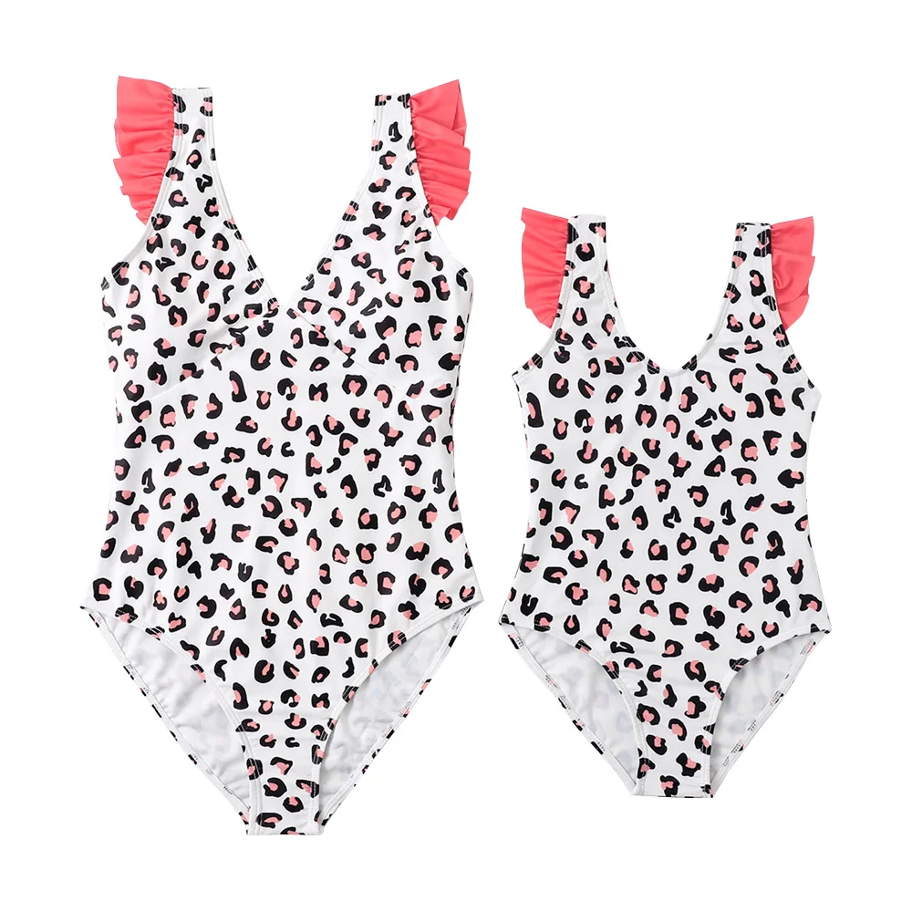 

Family Matching Swimsuits Mom and Me One-piece Swimwear Family Look Leopard Cheetah Bikini Swimsuit Family Cloth Sets
