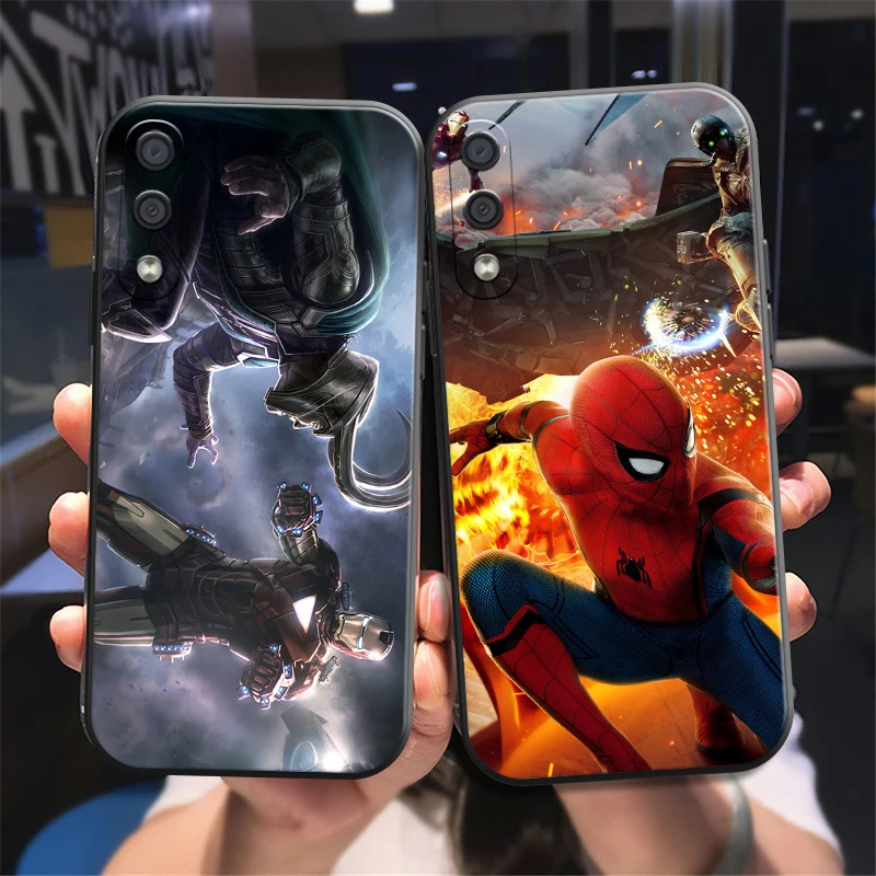 

Popular Marvel Phone Case For Samsung Galaxy A11 A20 A21S A52 4G 5G A71 4G 5G A72 Coque Liquid Silicon Funda Black