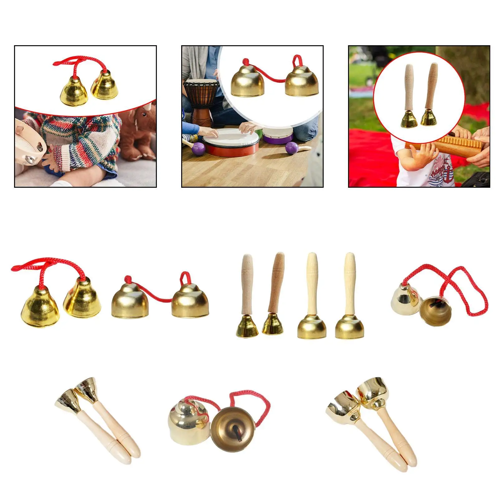 Набор металлических музыкальных колокольчиков 2 шт. перкуссионные колокольчики