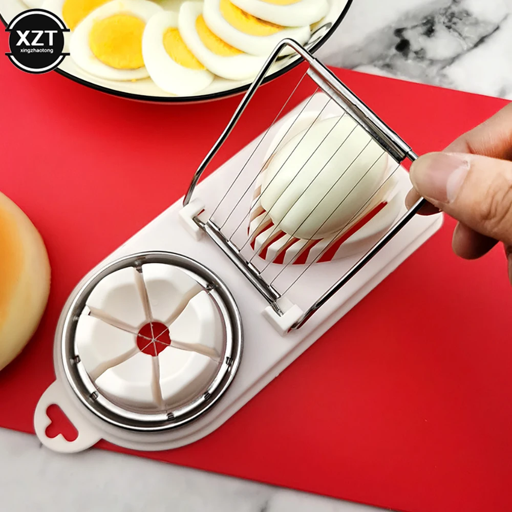 

2 In1 Egg Cutter Multifunctional Egg Slicer Sectioner Cutter Mold Flower-Shape Luncheon Meat Slicer Gadgets Kitchen Accessories