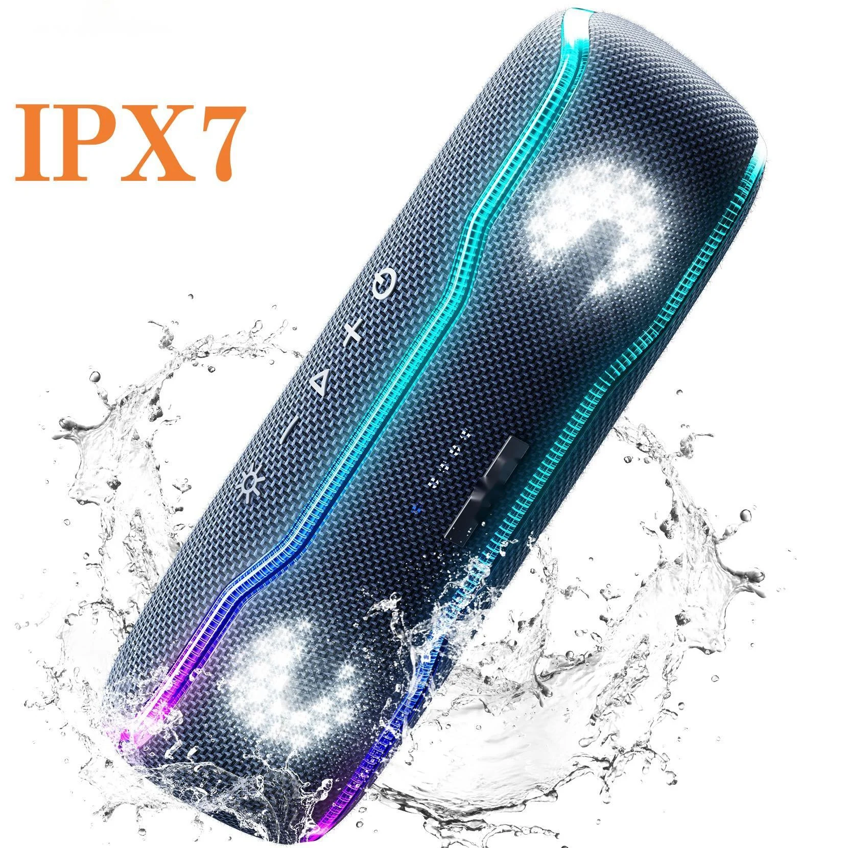 

WISETIGER Bluetooth Speaker Outdoor IPX7 Waterproof 25W BT5.3 Loudspeaker Stereo Surround Speaker with Cool Pulsing EQ Lights