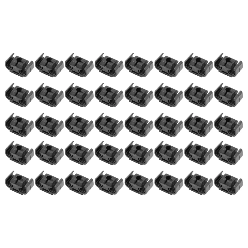 

40PCS 2 Point Brake Pipe Line Retaining Clip Holder Bracket 811611797 Double Conduit Base Brake Cable Clip 4.75mm Black