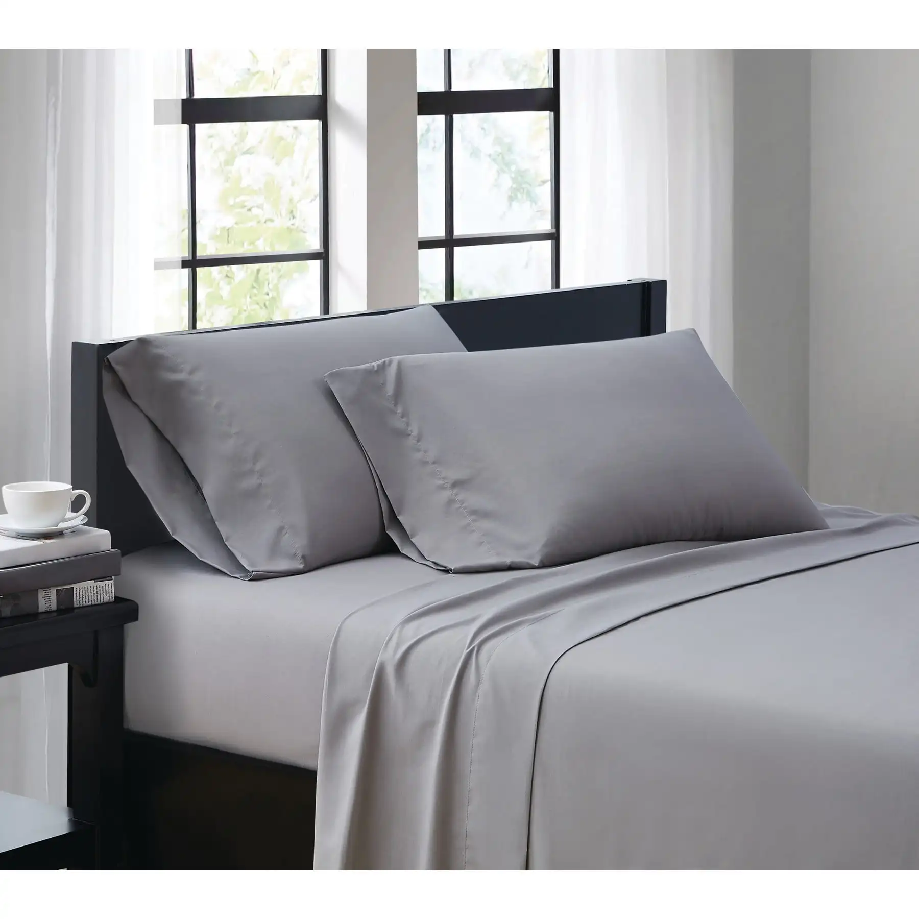 

Everyday Sheet Set Grey Microfiber 4-Piece King Sheet Set