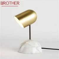 brother modern table lamp simple fashion marble desk light led for home bedroom hotel living room decorative