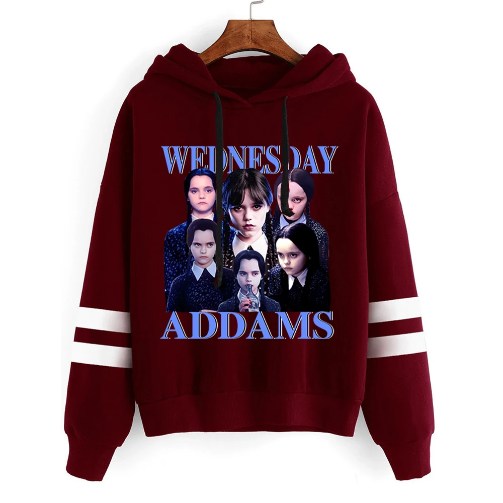 

Wednesday Print Harajuku Hoodies Women Long Sleeve O Neck Loose Hoodie Autumn Winter Pullover Hoodie Wednesday Female Sweatshirt
