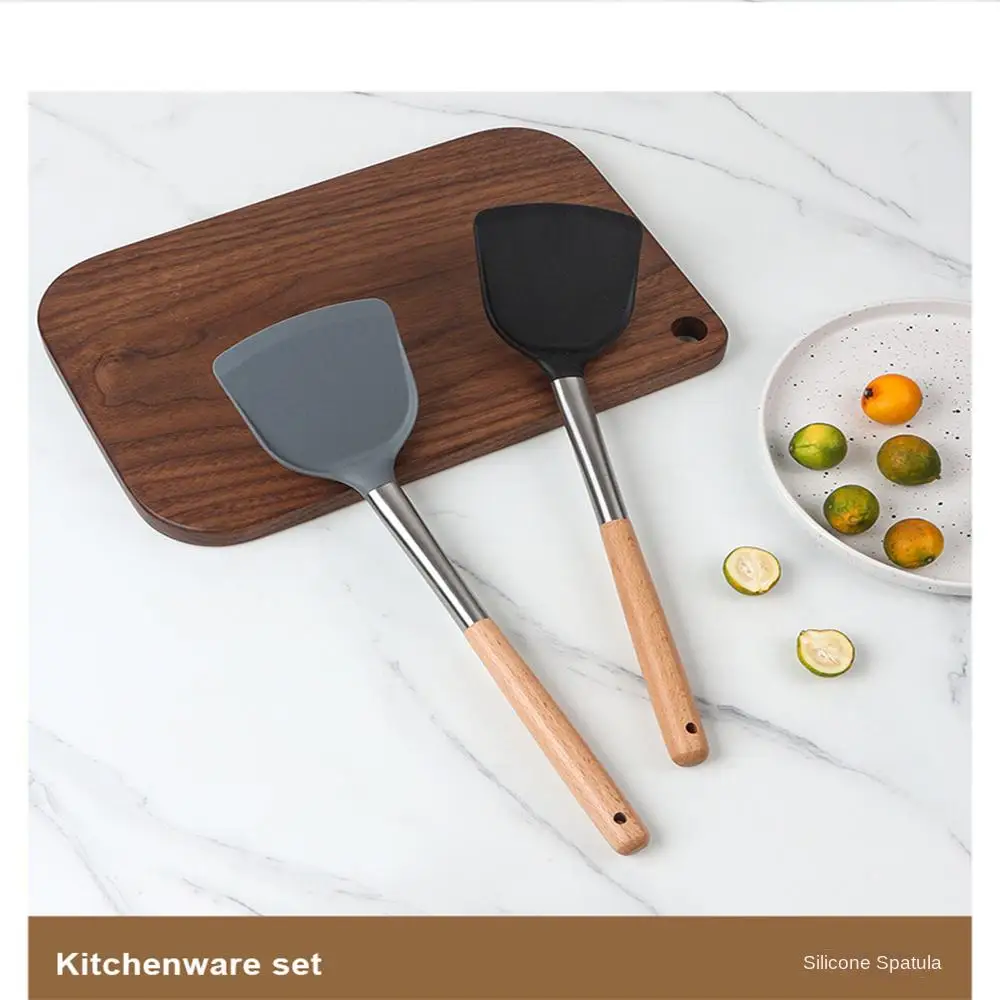 

Kitchenware Spatula Wooden Handle Spatula Non-stick Pan Cookware Utensils Silicone Spatula Cooking Tools Kitchen Gadgets