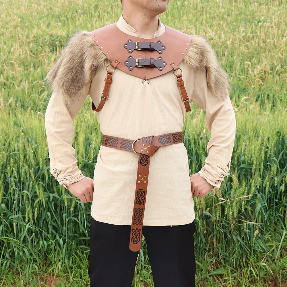 2 шт. Мужская накидка из искусственного меха в стиле викингов