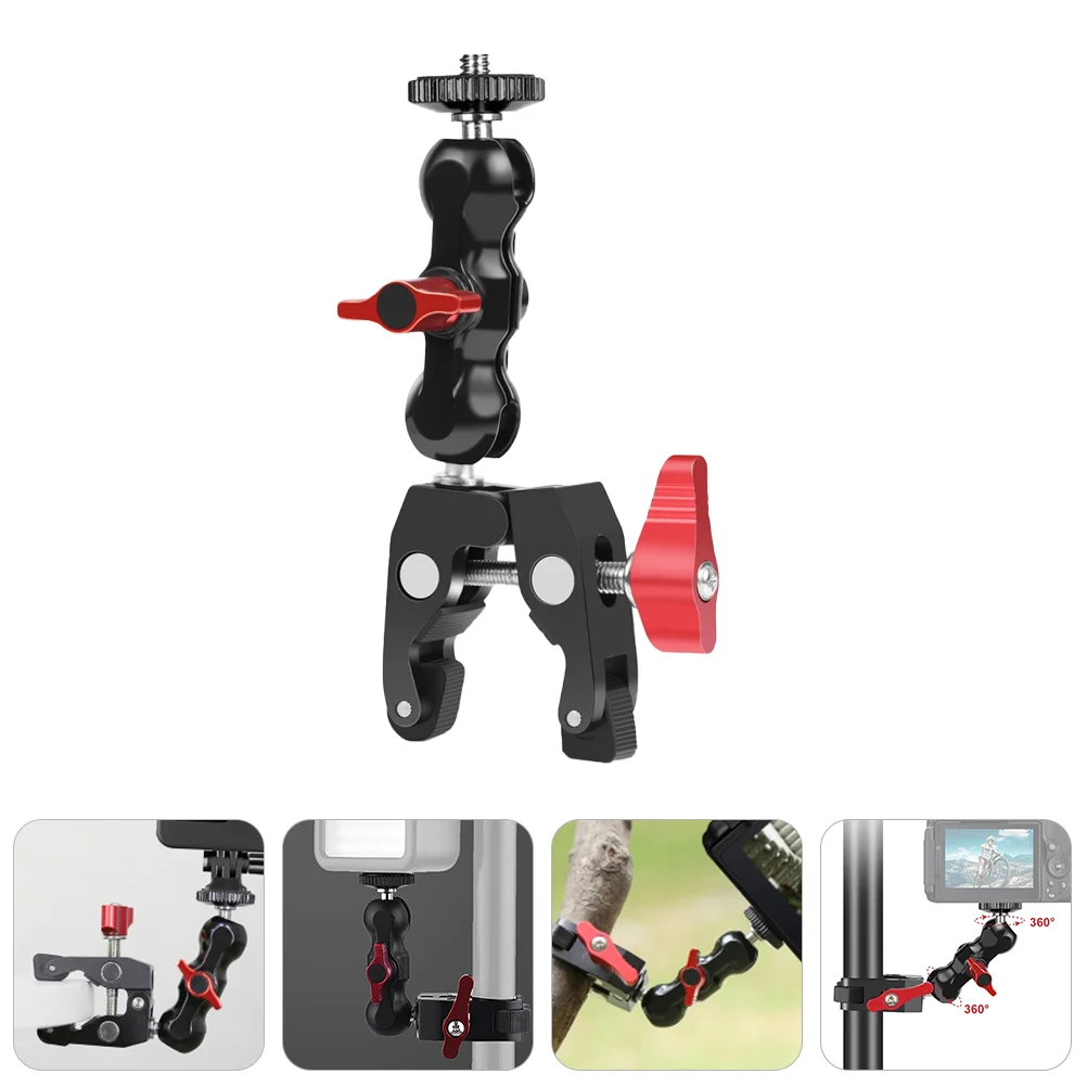 

1 Set Rotatable Camera Clip Mount with Crab Clamp for Shelves Cross Bars Lights Rods