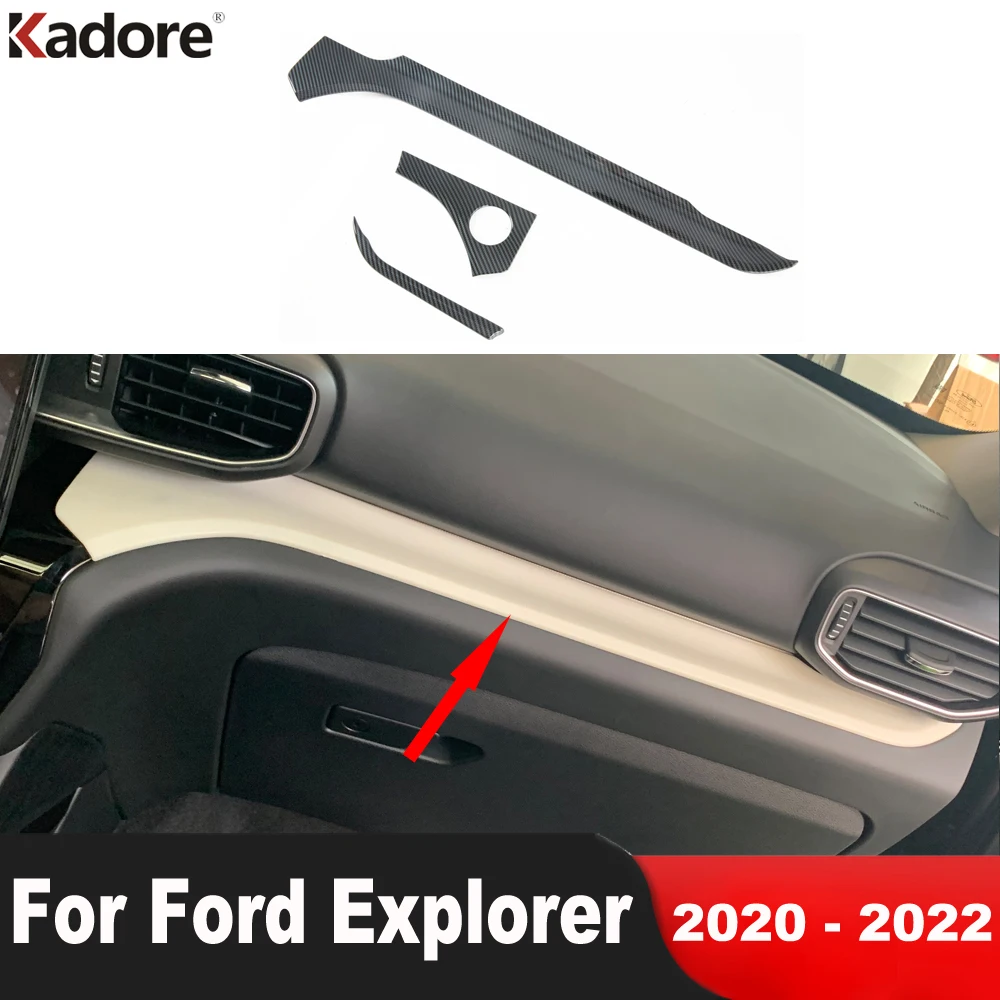 

Accessories For Ford Explorer 2020 2021 2022 Carbon Fiber Car Interior Center Console Cover Trim Decoration Moulding Strips