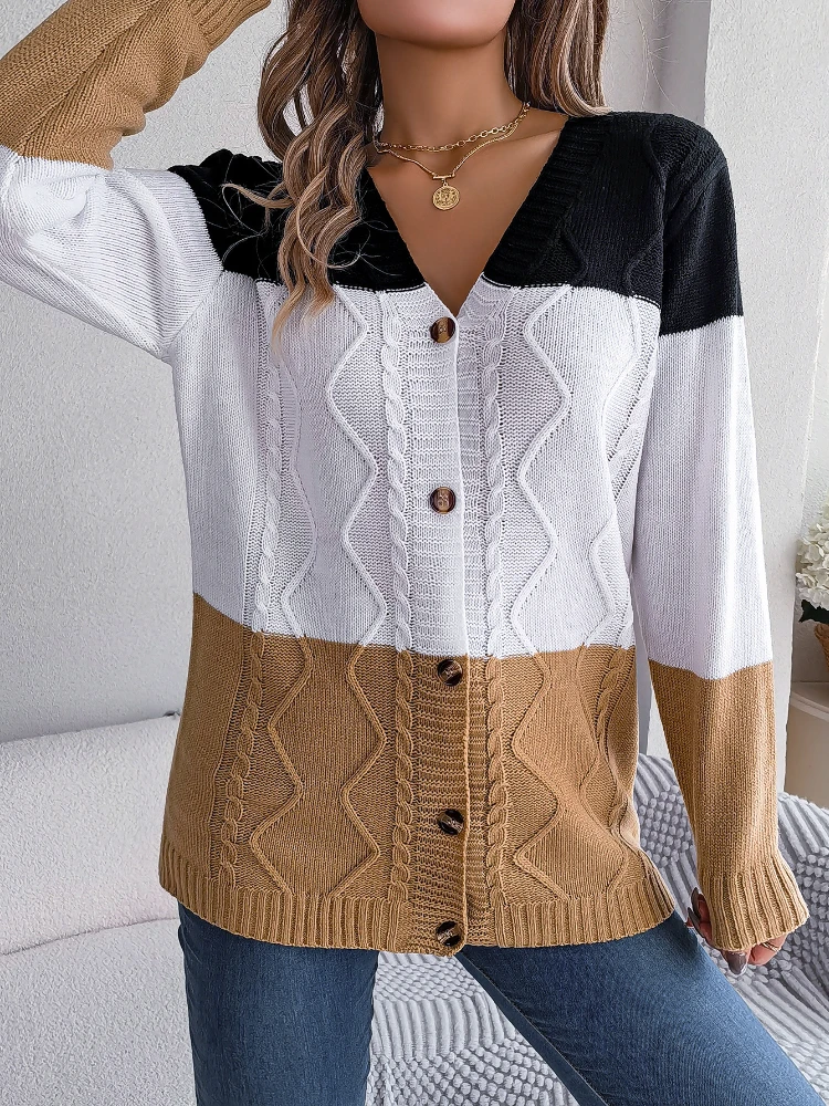 

Cardigan for Women Korean Autumn Winter Sports Coat Casual Loose V-neck Fashion Women's Sweater Thick Warm Long Sleeved Tops