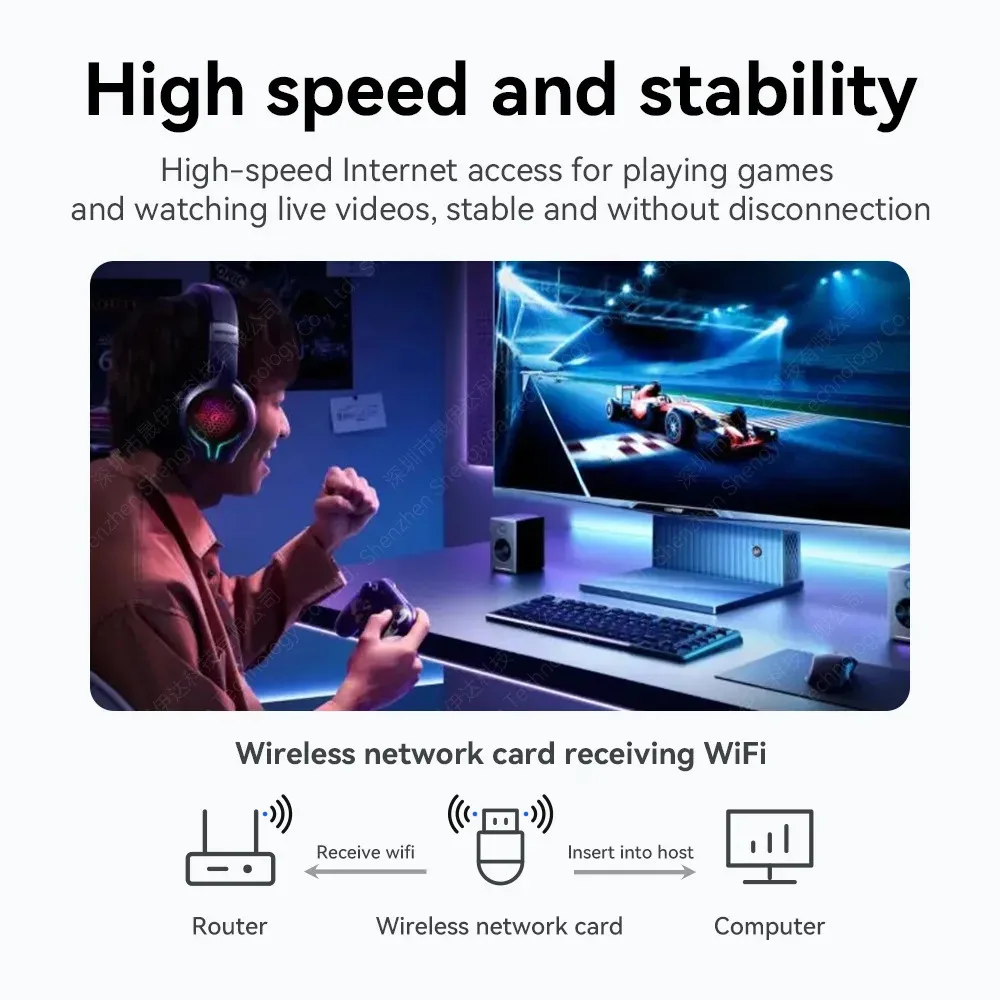 Фото KEBIDUMEI Mini USB WIFI 6, сетевая карта, 2,4 ГГц, Wi-Fi, адаптер LAN, без драйверов, для ПК, ноутбуков, Windows 7, 10, 11, приемник 300 Мбит/с №3